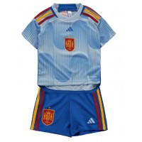 Echipament fotbal Spania Tricou Deplasare Mondial 2022 pentru copii maneca scurta (+ Pantaloni scurti)